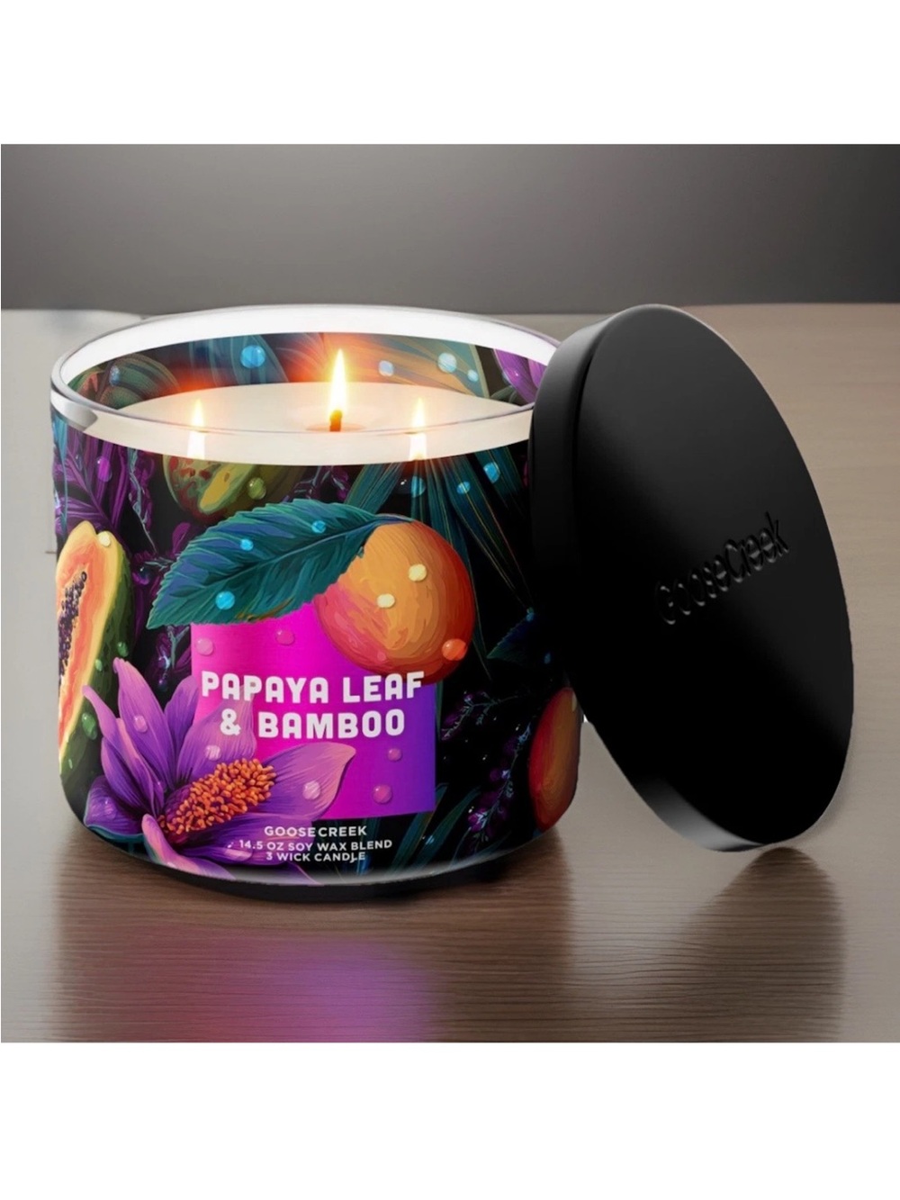 Goose Creek 3-Wick Candle- Papaya Leaf & Bamboo (14.5 oz)